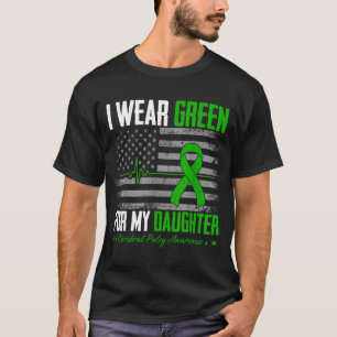 Camiseta Ropa retro verde para la parálisis cerebral de la