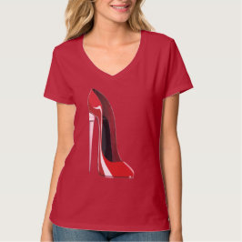 Camiseta Ropa roja del arte del zapato del estilete del