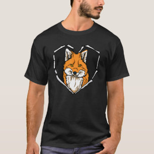 Camiseta Ropa rota Fox Face Torn Hole Heart Fox Face