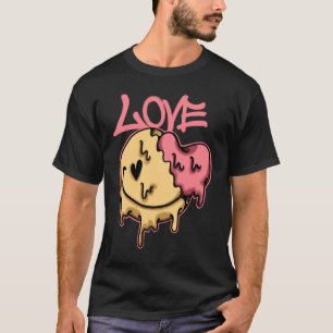 Camiseta Ropa urbana de carita sonriente derretida con amor