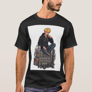 Camiseta Ropa Urbana Estética Chico Anime - Gráfica Premium