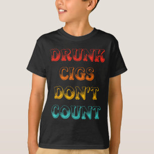 Camiseta Ropa Vintage No Cuentan Cigs Borrachos 