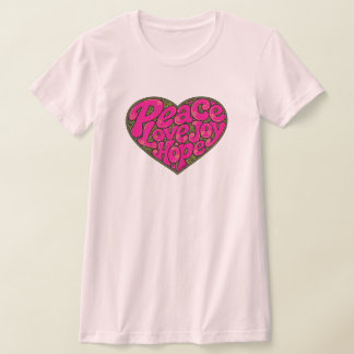 Camiseta RopaDeChica Paz Amor Alegría Esperanza Corazón