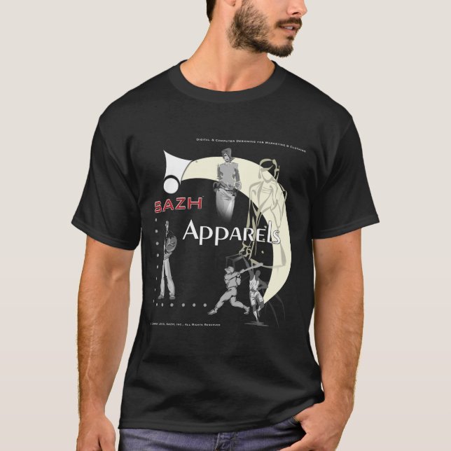Camiseta Ropas de SAZH en negro (Anverso)