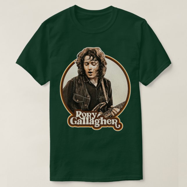 Camiseta Rory Gallagher Tono retro sepia de los años 70 (Diseño del anverso)