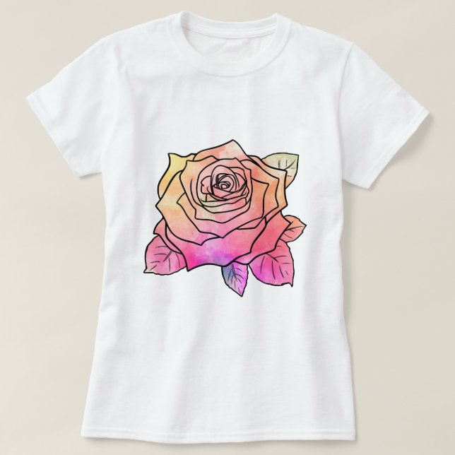 Camiseta Rosa abstracto colorido (Diseño del anverso)