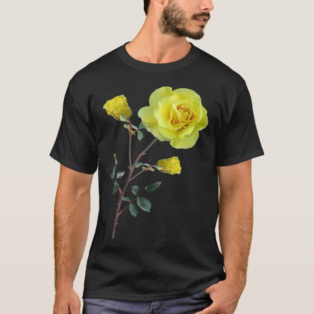 Camiseta Rosa amarilla Botánica para mujeres (Anverso)