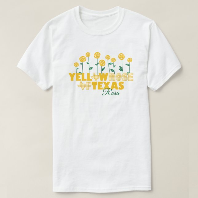 Camiseta Rosa amarilla de Texas - Jardín Rosa (Diseño del anverso)