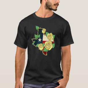 Camiseta Rosa Amarilla Occidental De La Bandera De Texas