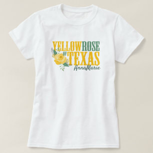 Camiseta Rosa amarillo de Tejas - solo color de rosa