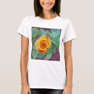 Camiseta rosa amarillo naranja con rocío matutino