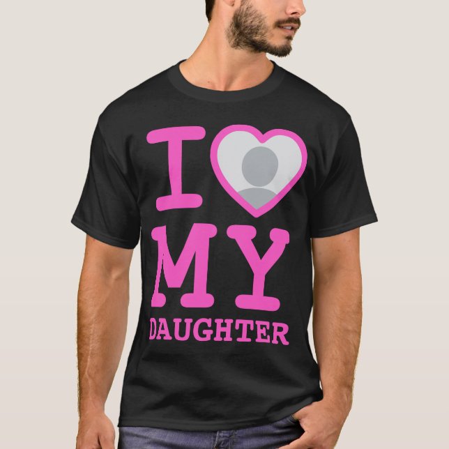 Camiseta rosa amo a mi hija | Dia divertida del padre (Anverso)