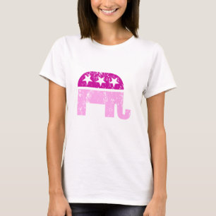 Camiseta Rosa apenado elefante original republicano
