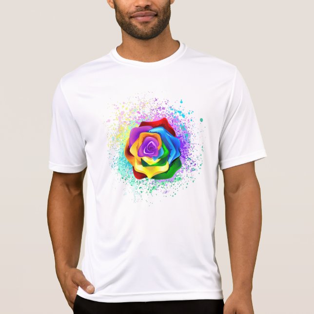 Camiseta Rosa Arcoíris Colorida (Anverso)