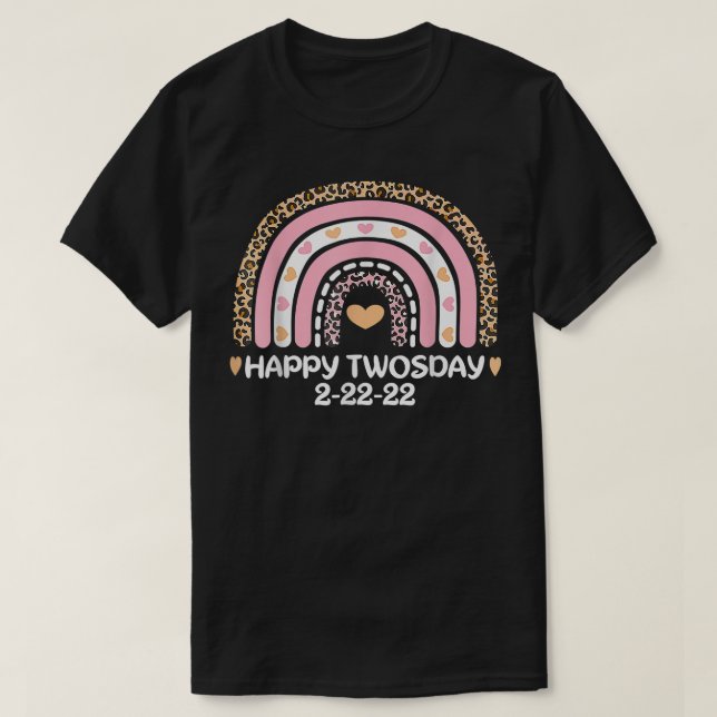 Camiseta Rosa Arcoiris Feliz domingo 2022 Martes 2222  (Diseño del anverso)