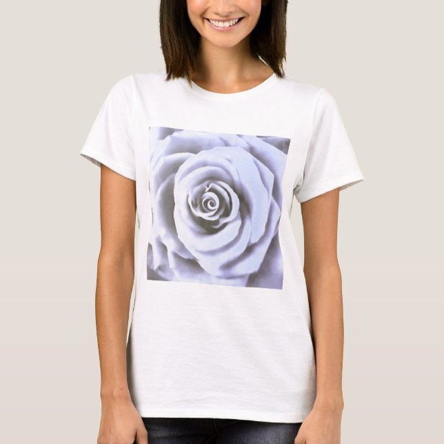Camiseta Rosa artístico grande azul pálido (Anverso)