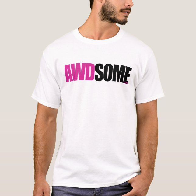 Camiseta rosa awdsome logo1 (Anverso)