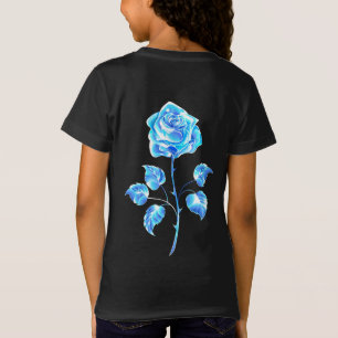 Camiseta Rosa azul en llamas