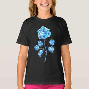 Camiseta Rosa azul en llamas