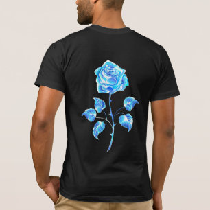 Camiseta Rosa azul en llamas