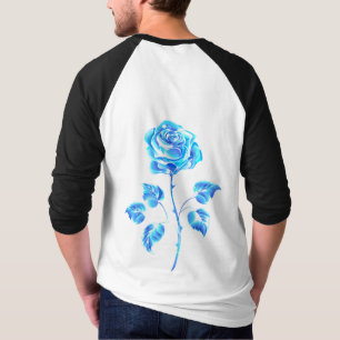 Camiseta Rosa azul en llamas