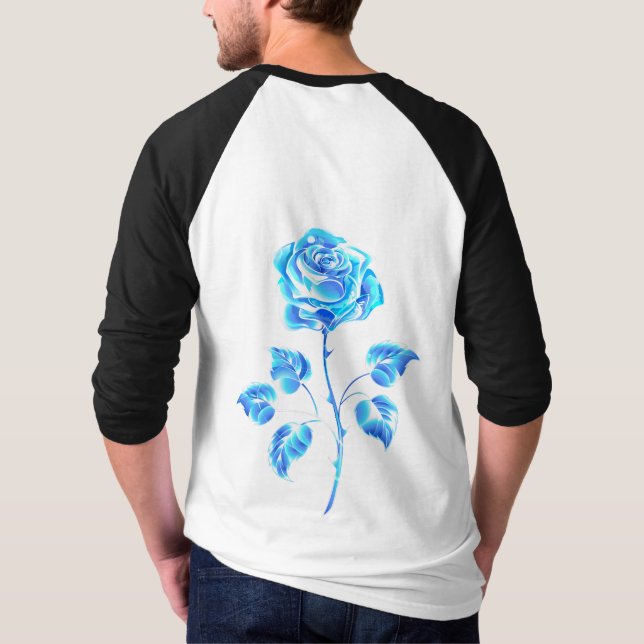 Camiseta Rosa azul en llamas (Reverso)