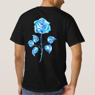 Camiseta Rosa azul en llamas