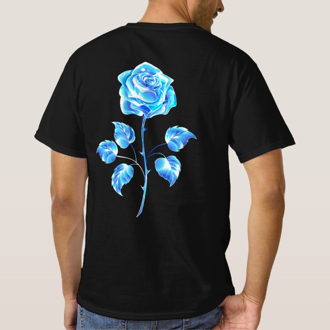 Camiseta Rosa azul en llamas (Reverso)