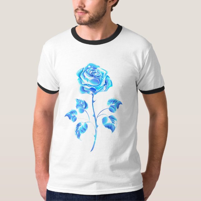 Camiseta Rosa azul en llamas