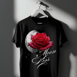 Camiseta Rosa Besada por la Luna & Arte Romántico de Luna L