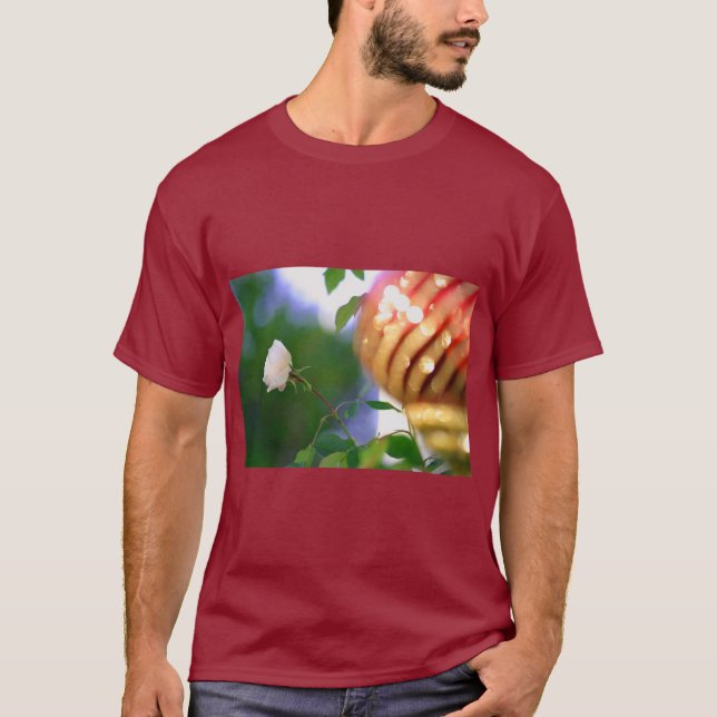 Camiseta Rosa Blanca de Navidad (Anverso)