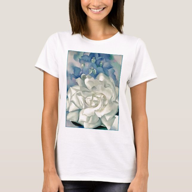Camiseta Rosa blanco y Larkspur del atontamiento Georgia (Anverso)