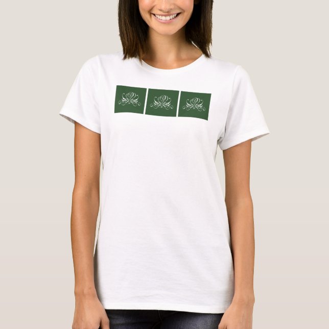 Camiseta Rosa blanco y verde floreciente (Anverso)