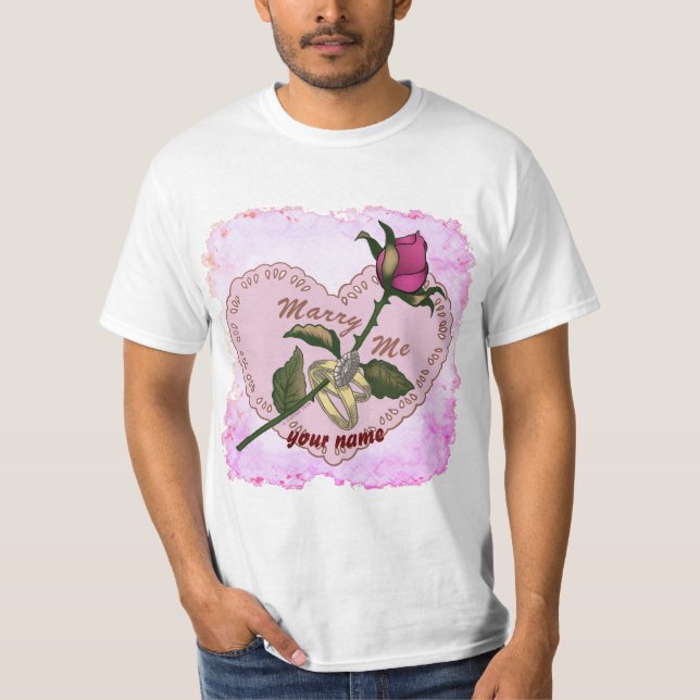 Camiseta Rosa boda de Marry Me Rings (Anverso)