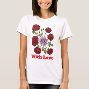Camiseta Rosa Botánico Romántico Vintage Floral Retro