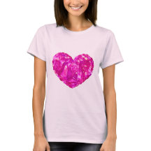 Camiseta rosa brillante con corazón