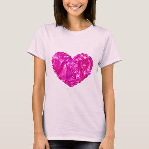 Camiseta rosa brillante con corazón