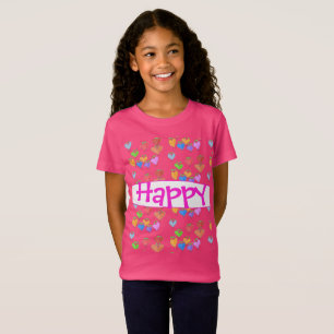 Camiseta rosa brillante de corazón