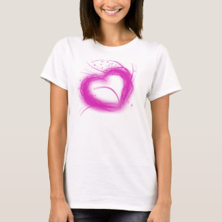 Camiseta Rosa brillante del corazón