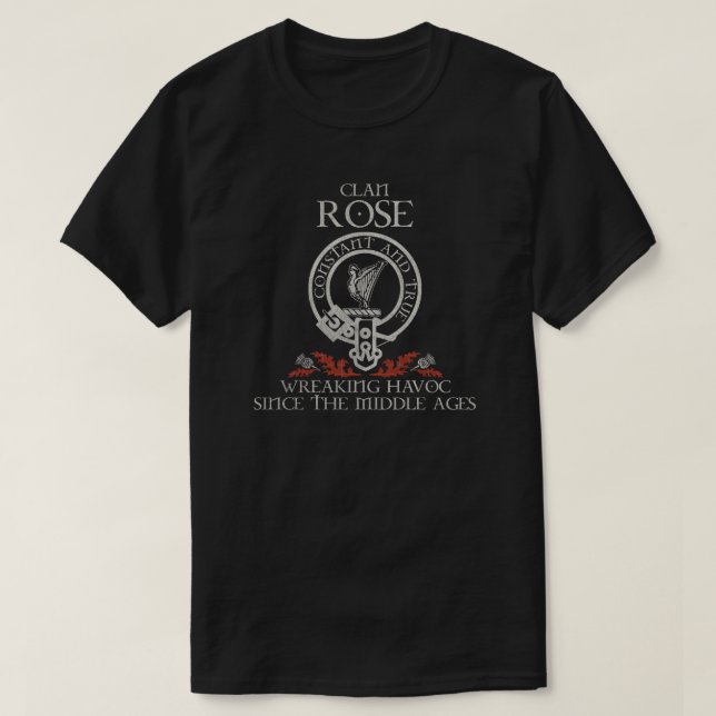 Camiseta Rosa Clan escudo Escocia apellido tartán Thistle (Diseño del anverso)