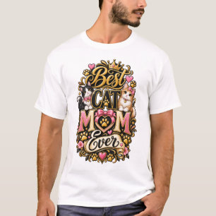 Camiseta rosa claro Mejor mamá de gato de la histo