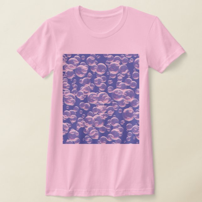 Camiseta Rosa con burbujas azules (Distribución)