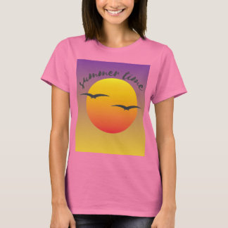 Camiseta rosa con diseño de verano 