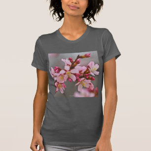 Camiseta Rosa Contra Los Flores De Cerezo Japoneses Con Cie