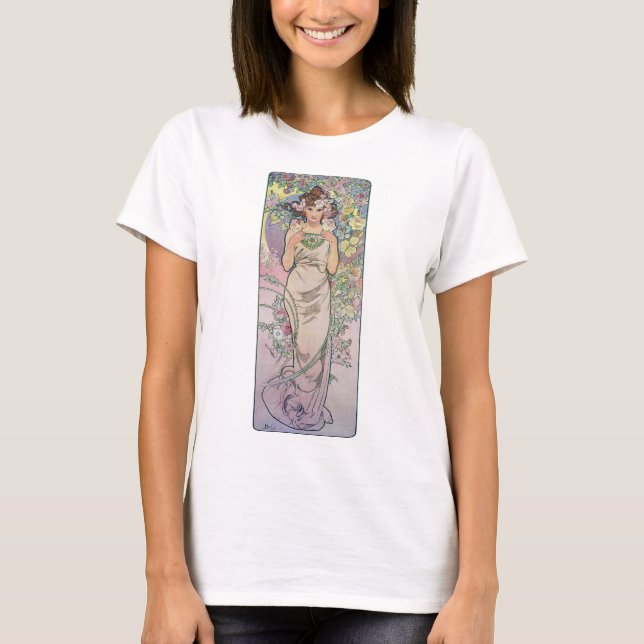 Camiseta Rosa (Cuatro Flores), Alphonse Mucha (Anverso)