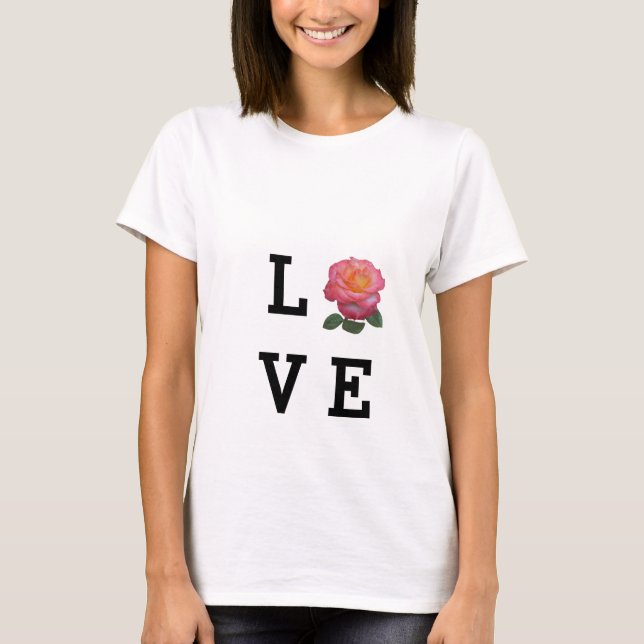Camiseta Rosa de amor flor (Anverso)