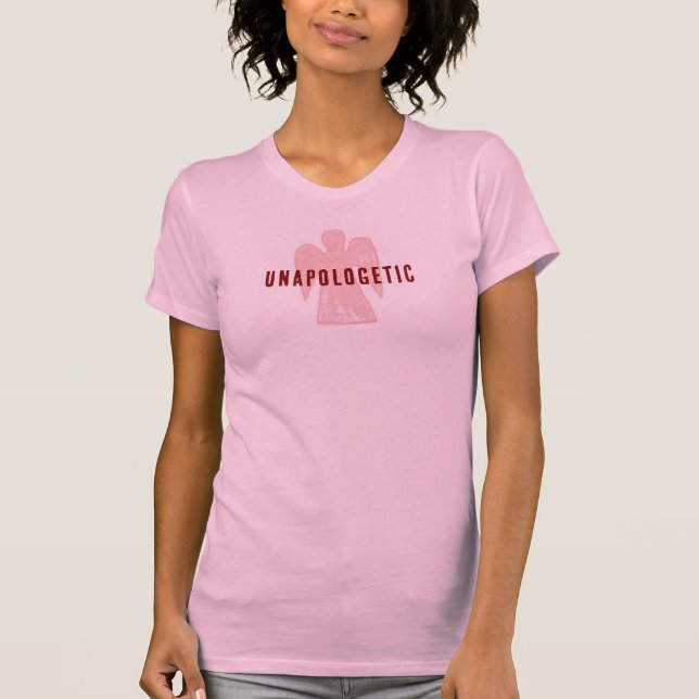 Camiseta rosa de ángel sin disculpas, sin disculpa (Anverso)
