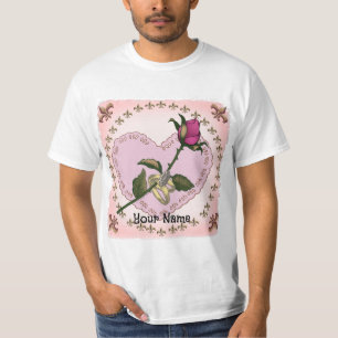 Camiseta Rosa de Anillos de Corazón
