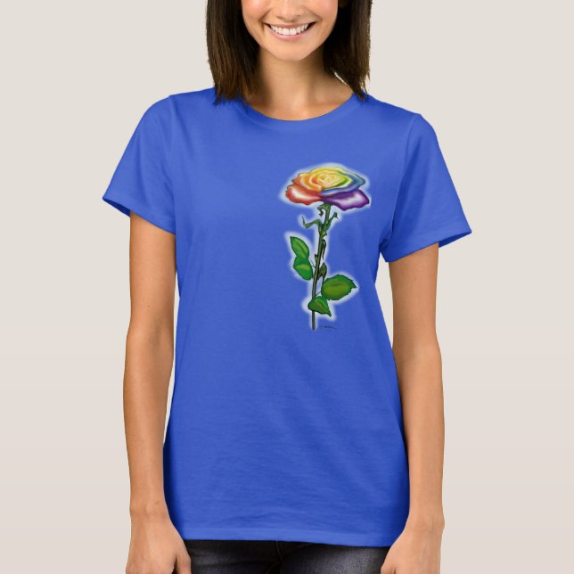 Camiseta Rosa de Arcoíris Única (Anverso)