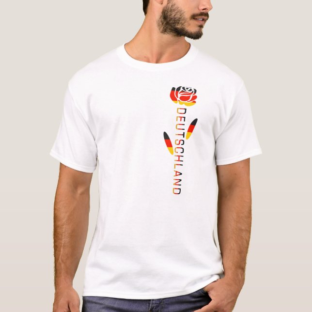 Camiseta Rosa de Bandera Alemana Deutschland (Anverso)